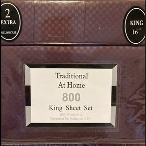 Traditional At Home 6pc King Sheet Set plum purple